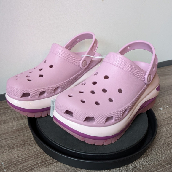 CROCS Mega Crush Women's Size 9 Platform Crocs Purple Pink Crocs Hydrangea y2k - Picture 3 of 11